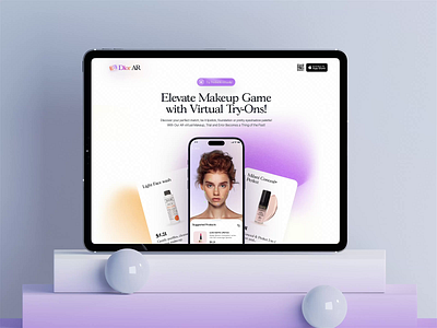 Landing Page Design I Dior AR animation appdesign applandingpage art branding creative design graphic design illustration landing page logo mobileappdesign modernui motion graphics page product ui