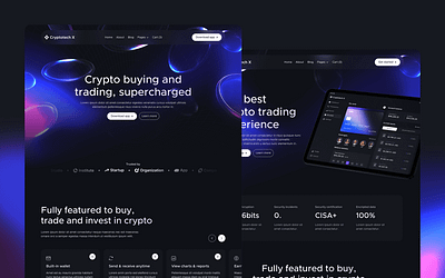 Crypto Landing Page 3d animation design framer graphic design illustration motion graphics one page website shopify. ui