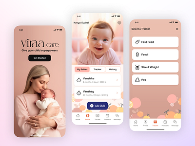 ChildCare App Design Concept app design child care concept daily ui figma health mobile app mobile app design pediatrician ui ux user interface