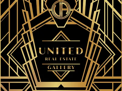 United Real Estate Gallery Art Deco Logo