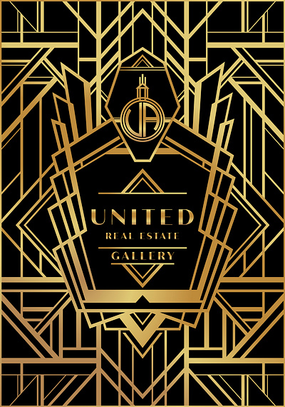 United Real Estate Gallery Art Deco Logo