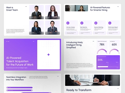 Hirely - Pitch Deck Presentation ai artificial intelligence candidate chart clean google slides hiring investor deck keynote pitch deck pitch deck designer pitch deck template pitching power point ppt pptx presentation product presentation slide deck typography