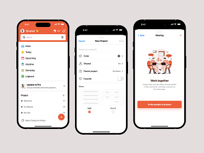 To Do Mobile App - Creating a New Project Flow app design collaboration app management app mobile productivity app project management project management app task app task management task management app task planner to do to do app to do list ui ux ux designer