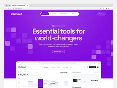 Accounting Software Website accountant website charity design finance fintech landing page non profit platform saas ui web website