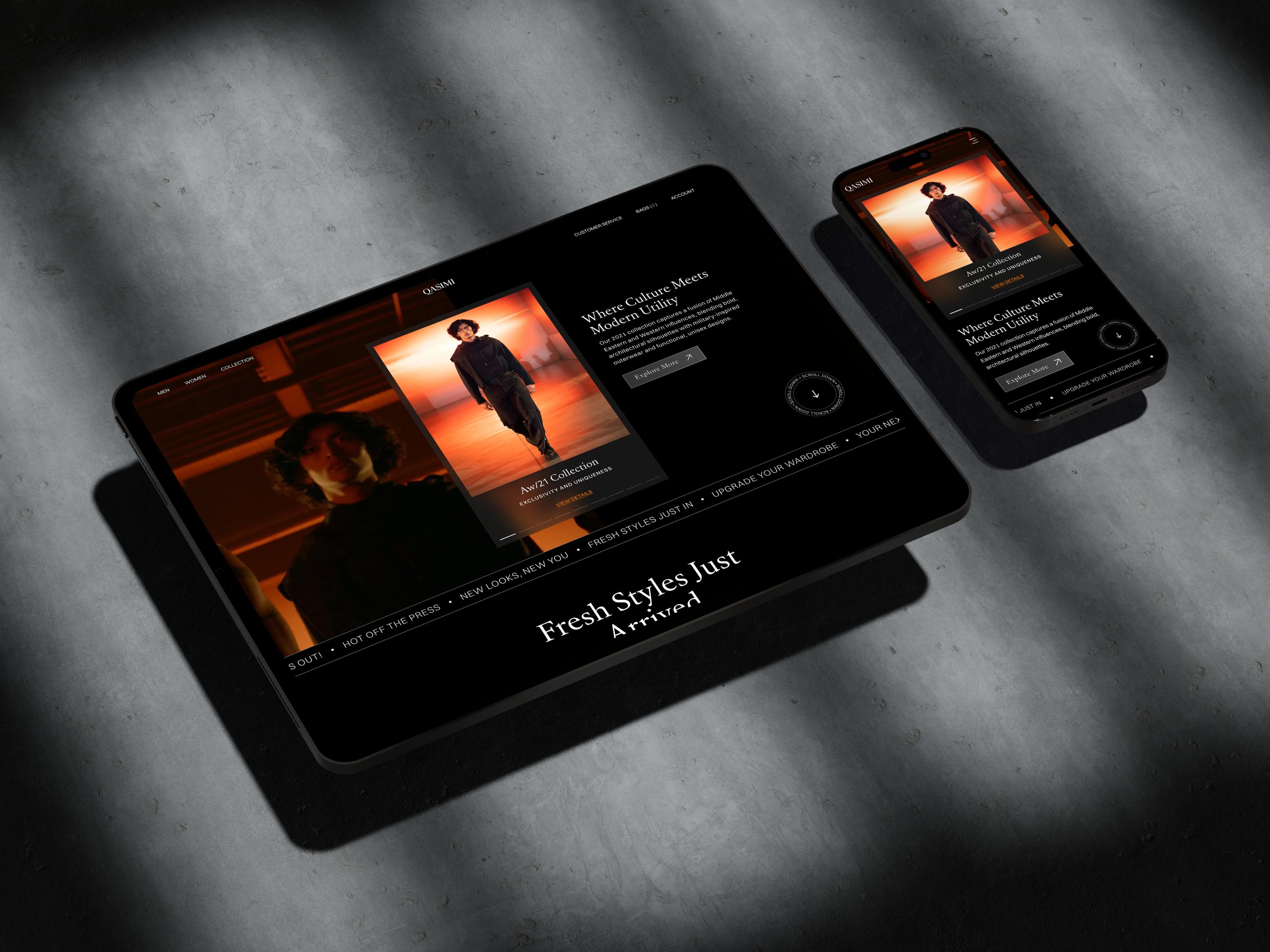 Example of Qasimi -  Seamless Fashion Experience Across All Devices