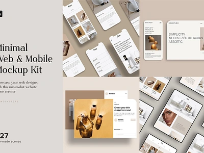 Minimal Web & Mobile Mockup Kit device imac instagram ipad iphone iphone mockup macbook minimal minimal web mobile mockup kit mobile mockup mobile mockup kit mockup mockup kit portfolio responsive scene screator social media textures website website mockup