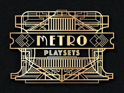 Metro Playlist ART Deco Logo branding graphic design illustration logo
