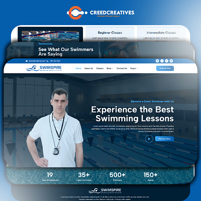 Splash Zone: Dive Into the World of Swimming agencycreatives uiux ux web webdesign webdevelopment website