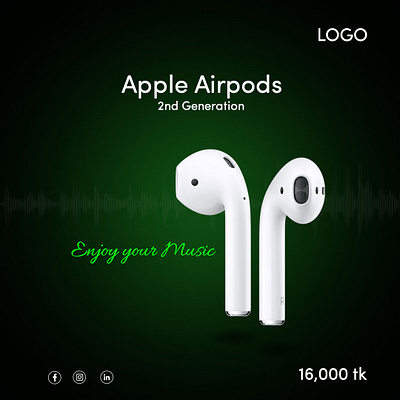 Airpods Socia Media Design advertising banner branding design graphic design graphic designer marketing