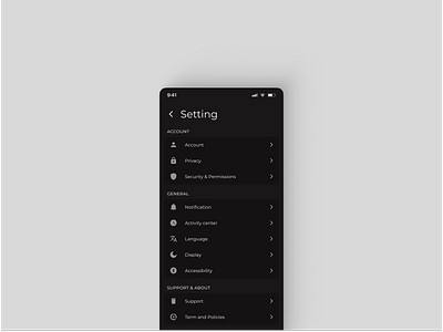 Setting Design account design figma privasi setting setting desain ui