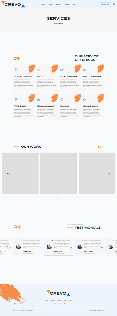 Creative Agency Services page ui