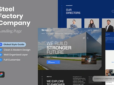 Steel Company Landing Page app landing page company landing page design kit figma flowchart landing page landing page template mobile landing page product landing saas landing sketch software startup landing page steel company steel company landing page theme ui kit web design mockup website design website template