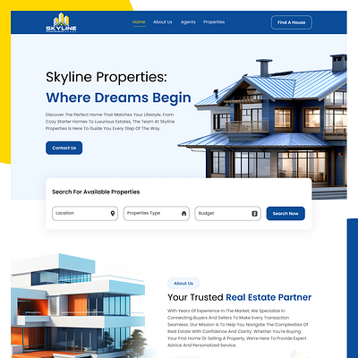 SkyLine Properties Seller fantastick design graphic design logo real estate ui