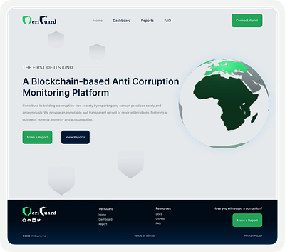 VeriGuard: Blockchain Landing Page blockchain saas ui design web design