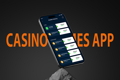 Casino Game app scree wallet history app app design casino games graphic design screen ui ux web design