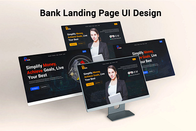 bank Landing Page UI Design bank banking easy empoweryourdreams globalbusiness money smar successstarts trustedbank worldwide worldyourbank