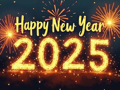 Happy New Year 2025 - 3D Typography 2025 3d animation artwork branding celebration color of the year design fireworks happy new year illustration lights logo mocha mousse motion graphics pantone typography video