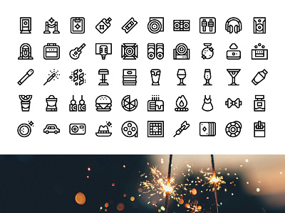 Party night icons celebration celebration icons entertainment event fast food festive icon design icon pack icons illustration nightclub nightlife party icons party night