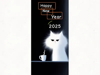 Happy New Year 2025 2025 art artwork cats digital artwork gifs happy new year illustrations new year