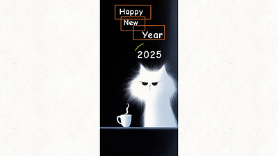 Happy New Year 2025 2025 art artwork cats digital artwork gifs happy new year illustrations new year