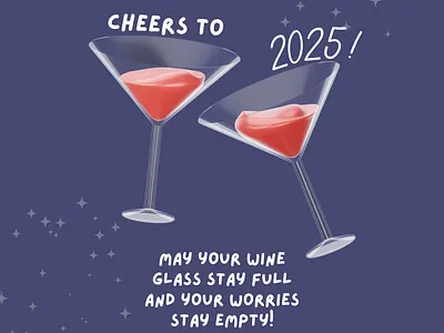 Cheers to 2025 3d design graphic design illustration