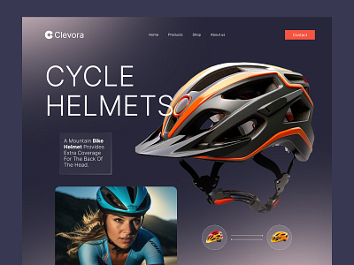 Website for Cycle Helmets branding design illustration interface landing page mobile app design product service startup techwitpro ui uiux uiux design ux web web design website website design