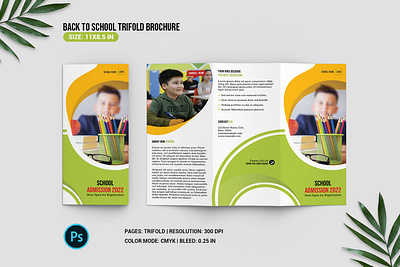 School Admission Trifold Brochure admission brochure advertising design marketing photoshop promotional psd school admission school brochure template trifold brohure