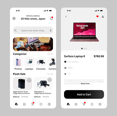 E-commerce mobile app product design ui uiux design ux mobile