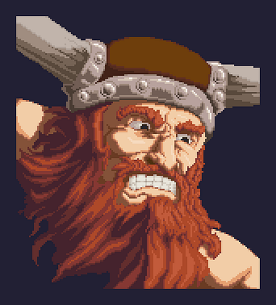 Ragnar in Pixel digital art ilustration nintendo pixelart ragnar redesign update vikings