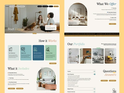 Furnishr Website app design awwwards b2b b2c branding figma flat framer furniture illustration landing material one page parallax responsive ui user interface ux web design webflow