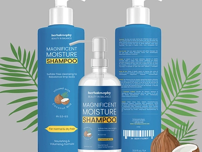 Product Label Packaging Design for Herbal Shampoo beauty care bottle design box design conditioner cosmetics hair hairstyle label luxury packaging packaging design pouch product shampoo shampoo bottles skin spray supplement wash