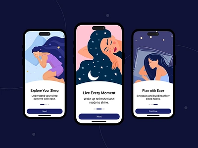 Sleep Tracker Intro - UI Design app app design app ui clean ui design intro intro design intro page intro ui minimal ui product product design sleep sleep app sleep tracker tracker ui ui ui design ui intro ux