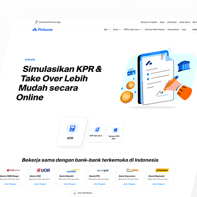 Pinhome Mortage Landing Page Web bank calculator design home house kpr landingpage mortage property ui ux web