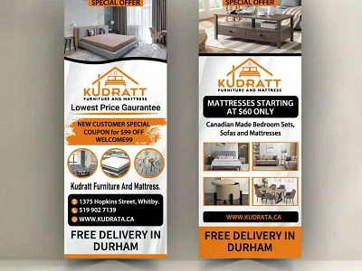 Rollup banner for Kudratt furniture mattress $120 USD banner design flyer design graphic design logo design rollup banner