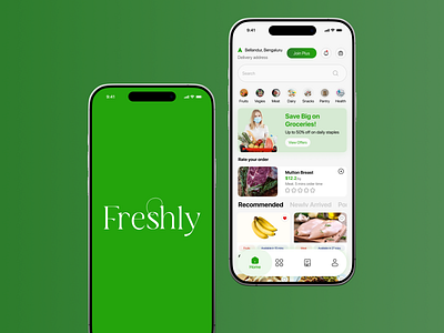 🚀 Revolutionizing the Grocery Shopping Experience with Freshly figma grocery app mobile app online shopping product design typography ui ux