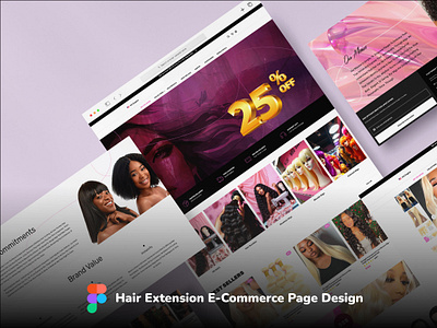 Hair extension e-commerce page design design landing page ui uiux user experience designer user interface ux