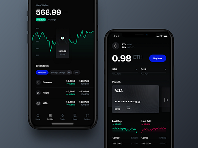 Crypto Wallet Concept app bitcoin chart credit card crypto design ethereum finance mobile product design ui ux design wallet