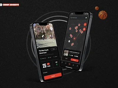Hoop Society – Basketball Community App Design 🏀 app design dashboard design design graphic design sports app design ui