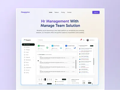 HR-Management SaaS Website Design 2025 ai branding digitaldesign hrm landing page management minimal minimal design modern ui payroll recruitment saas saas landing page inspiration saas website task management team management ui ux website