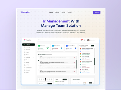 HR-Management SaaS Website Design 2025 ai branding digitaldesign hrm landing page management minimal minimal design modern ui payroll recruitment saas saas landing page inspiration saas website task management team management ui ux website