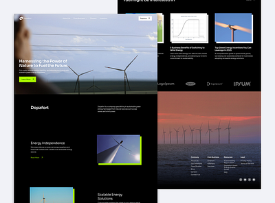 Renewable Energy Website Design – Wind & Wave Power Solutions darkmode eco environtment greenenergy minimalism minimalist modern renewableenergy ui uidesign uiuix ux