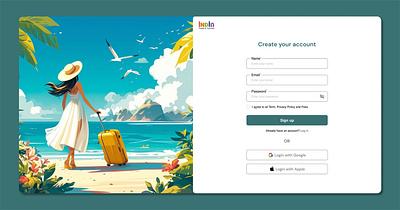 Sign Up Page - UI Design figma sign up sign up page design travel tourism ui design uiux ux design website