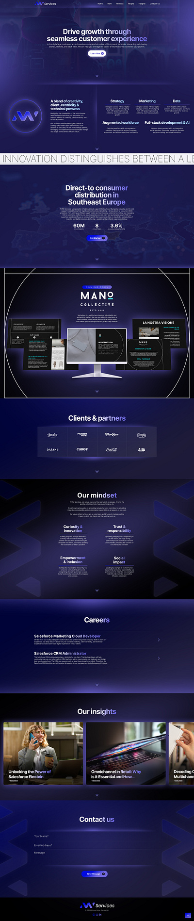 Creative Website Design - Omnichannel Landing Page animation creative dark funnel futuristic gradient landing minimalist modern omnichannel one page page simple site sleek ui ui design ux website