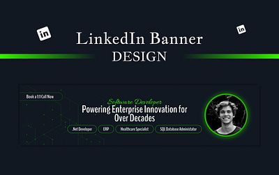 LinkedIn Green Attractive Cover Design branding design graphic design illustration logo ui