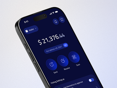 Crypto Wallet - App mobile blue crypto darkmode mobileapp ui ux wallet