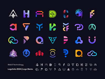 Logofolio 2024 | Web3 Technology Logo Marks app icon blockchain brand identity branding digital icons logo logo collection logo design logo designer logo identity logofolio logofolio 2024 logotype mark collection modern logo saas software technology web3