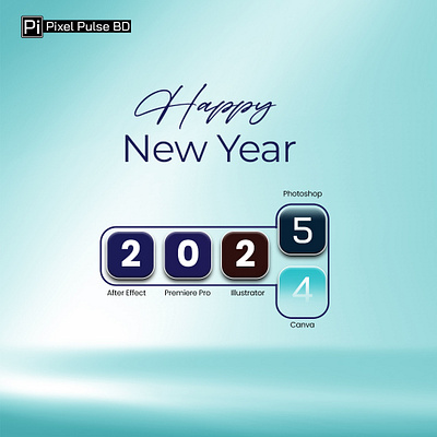 Happy New Year 2025 branding design graphic design happy new year illustration illustrator logo motion graphics typography vector