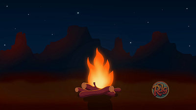 Bringing Calm to Life: Minimalist Campfire Animation 2d animation animated scene animation motion graphics