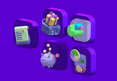 A couple of 3D icons branding