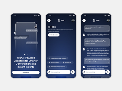 AI Chat App - UI Exploration ai app chat design minimalist mobile mobile design project ui ux